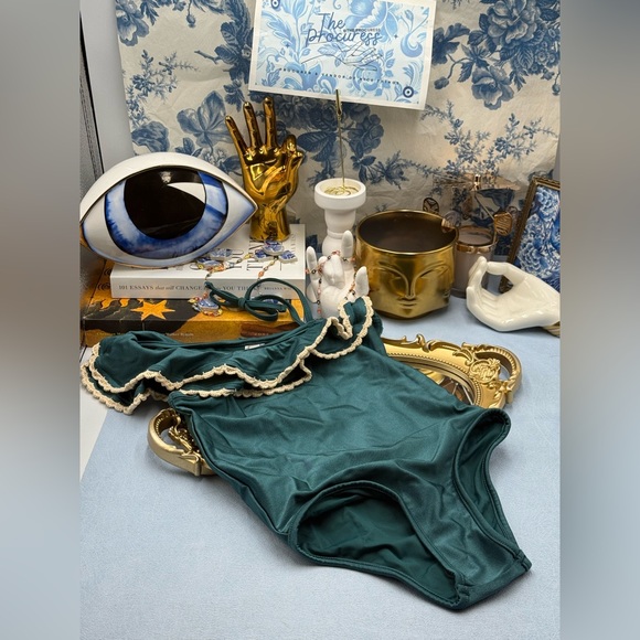 🆕 ZIMMERMANN KIDS 🧿 NWT Ginger Trim Frill 1PC, Teal Green - Sz 4Y - Picture 2 of 12